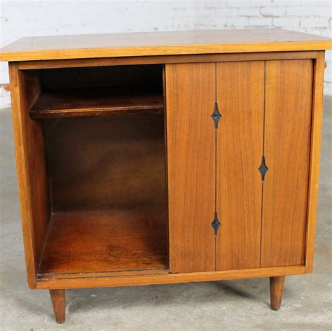 Walnut Mid Century Modern Record Storage Cabinet