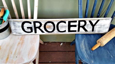 Antique Rustic Grocery Wood Sign Farmhouse Decor Shabby Chic Etsy