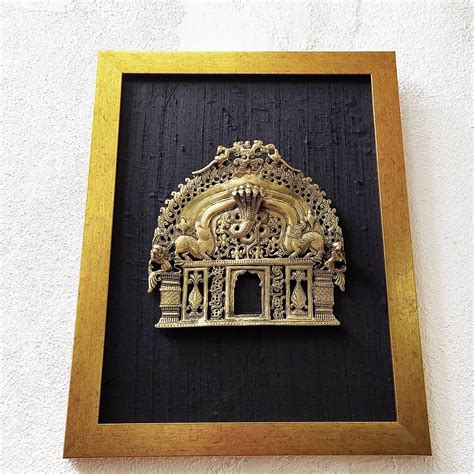 Magnificent Brass Temple Prabhavali With Mythical Yali And Etsy