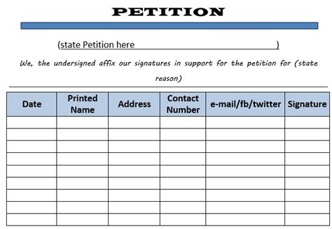 Microsoft Word Petition Template