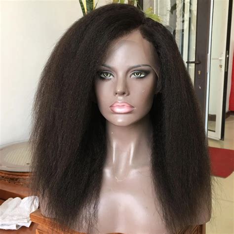 Density Lace Wig Kinky Straight Virgin Malaysian Human Hair