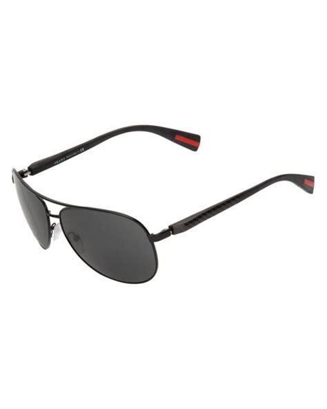 Prada Aviator Sunglasses In Black For Men Lyst