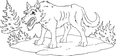 Angry Wolf Coloring Page