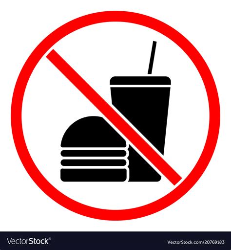 Do Not Eat Or Drink Sign Royalty Free Vector Image
