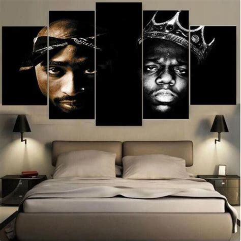 Hiphop Music Tupac And Biggie Sport 5 Panel Canvas Art