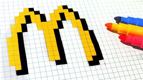 Handmade Pixel Art How To Draw Mcdonalds Logo Pixelart Dibujos En