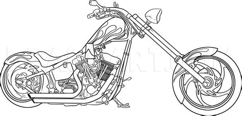 How To Draw A Motorcycle Step By Step Drawing Guide By Dawn Dragoart