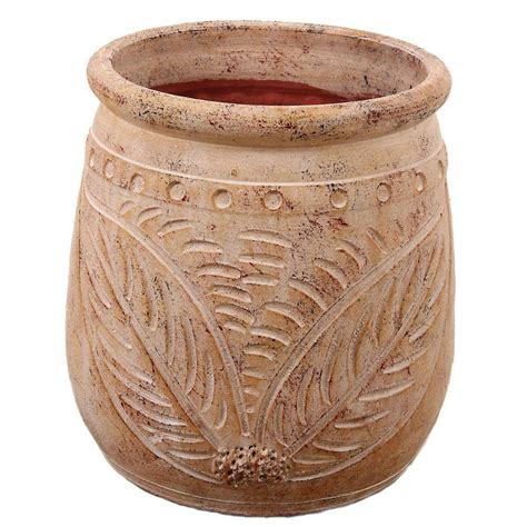13 12 In White Washed Terra Cotta Clay Round Bani Planter Le 2113 08