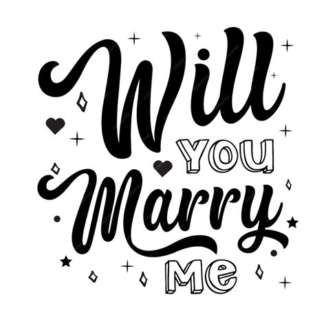 Premium Vector Will You Marry Me Valentines Day Typography Quotes