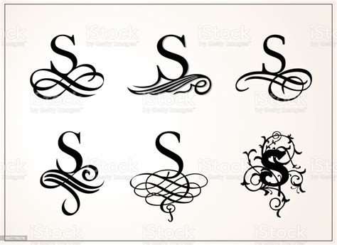 Vintage Set Capital Letter S For Monograms And Logos Beautiful Filigree