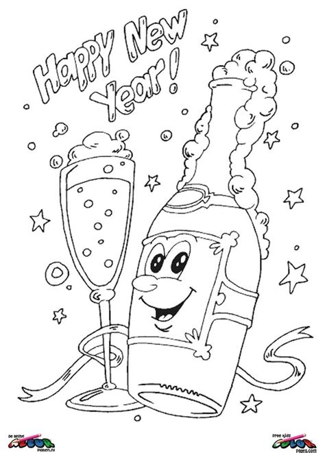New Year025 - Printable coloring pages | New year coloring pages