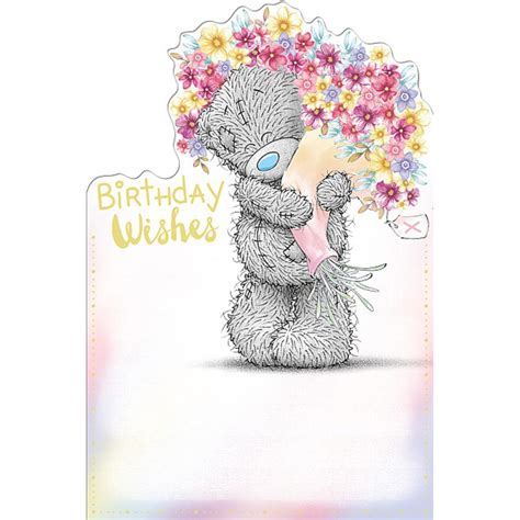 Birthday Wishes Bouquet Me To You Bear Birthday Card Asm01095 Me To