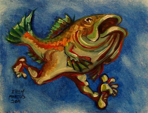Fish With Legs By Ellen Marcus © 2011 Leg Painting Woman Painting