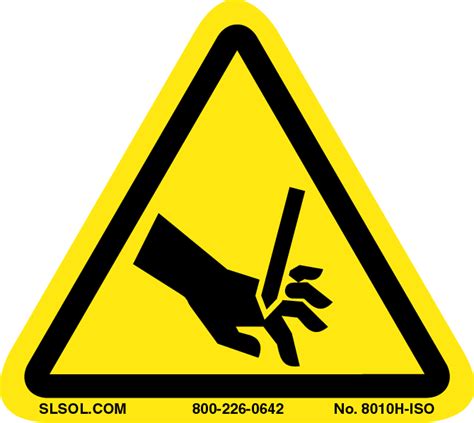 Cut Sever Hazard Safety Label Base