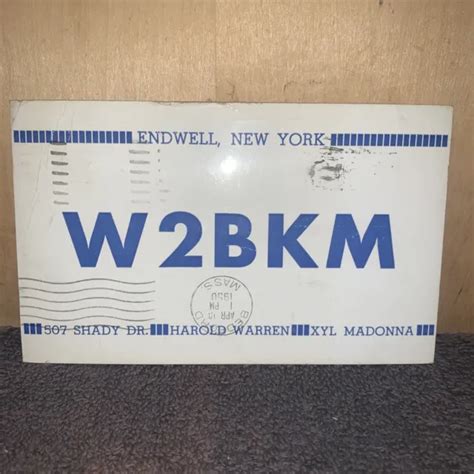Vintage Ham Radio Qsl Card 1950 Endwell New York 1503 Picclick