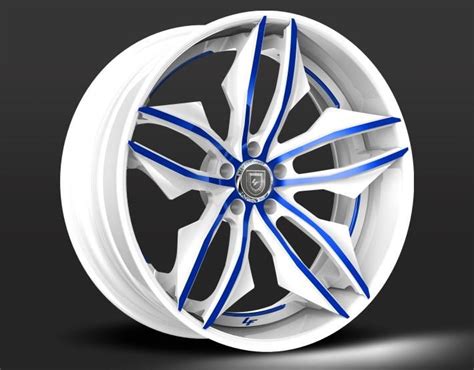 Custom White And Blue Finish Rims For Cars Wheel Rims Car Wheels