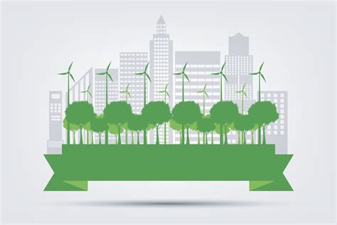 Ecology town concept and environment With Eco Friendly ...