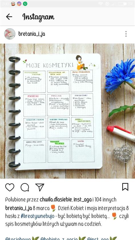 The Instagram Page On Instagram Com Shows An Image Of A Notepad And Flowers