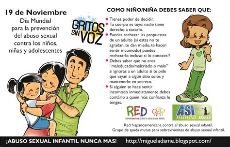 Red Hispanoamericana Contra El Abuso Sexual Infantil 19 Noviembre Día