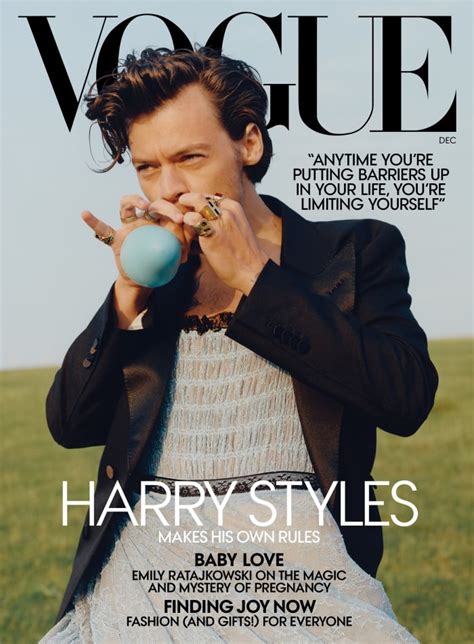 Inset of harry styles' vogue cover. Thank God: Harry Styles Is Finally on the Cover of 'Vogue' - Fashionista