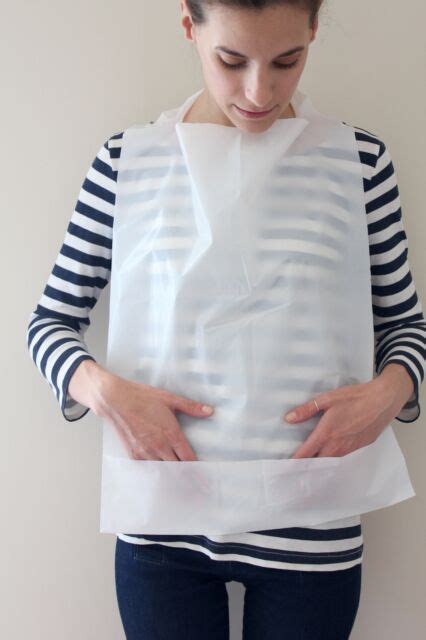 100 Pack Of Disposable Adult Bibs With Crumb Catcher Free Shipping Ebay