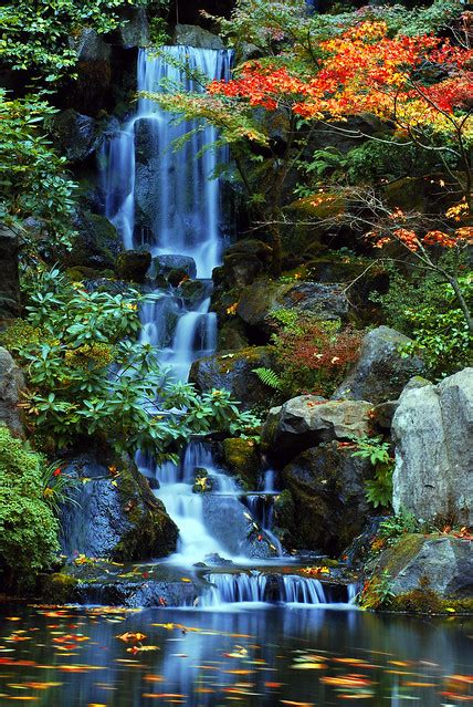 Heavenly Falls In The Fall At The Japanese Gardens A