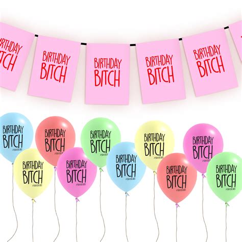 Birthday Bitch Bundle Funny Bunting Birthday Banners Funny Banners Banter Cards