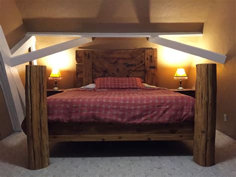 Authentic Rustic Barn Wood King Size Bed Frame And Headboard Etsy