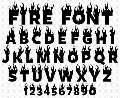 Fire Font Flame Font Bundle Fonts Cricut Silhouette Font Svg Bundle