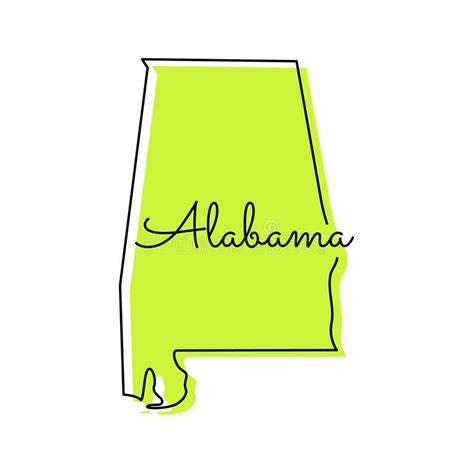 Alabama Vector Map Of Usa State Stock Vector Illustration Of