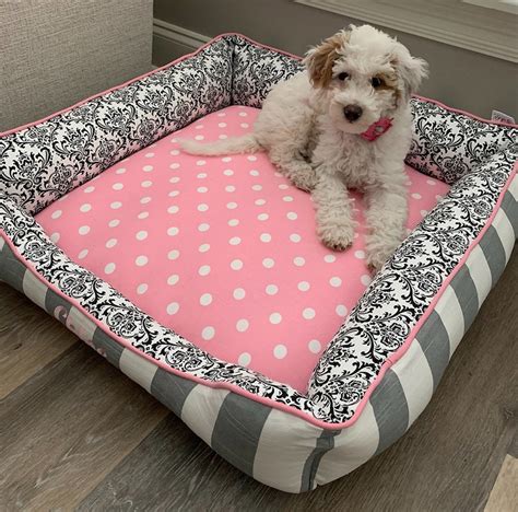 Pink Dog Beds Puppy Beds Small Dog Bed With Name Etsy