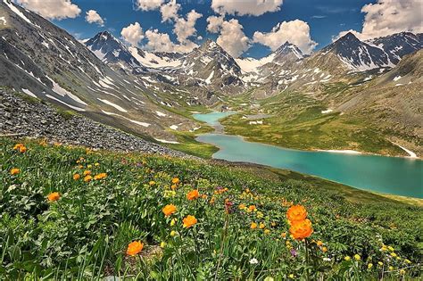 Mountain Spring Clouds Flowers Mountains Stream Hd Wallpaper Pxfuel