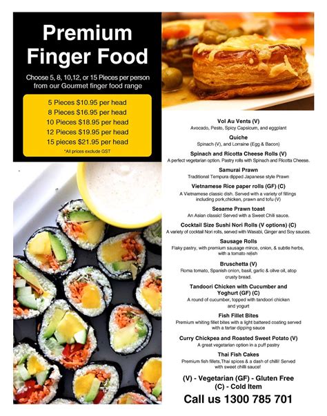 Premium Finger Food Menu By All Suburbs Catering Finger Food Menu Hot Sex Picture