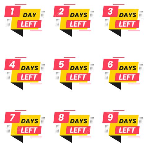 Transparent Promotional Banner With Number Of Days Left Sign Days To
