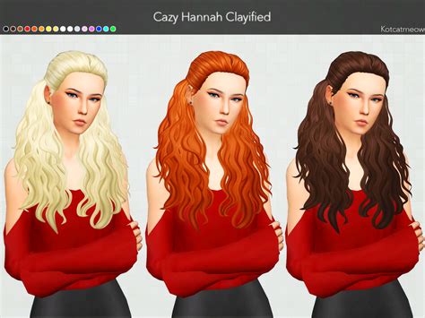 Kot Cat Cazy`s Hannah Hair Clayified Sims 4 Hairs