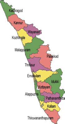 Kerala state map district wise. Kerala Maps,Map of Kerala,Tourist Map Kerala