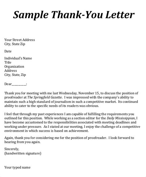 Thank You Letters Format To Download For Free Sample Templates