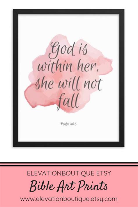 She is not that earthly beloved: God is Within Her, Bible Verse Prints for Girl Boss Quotes or Christian Baby Gift, Psalms 46 5 ...