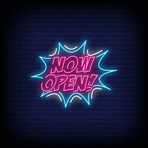 We Are Open Now Neon Signs Style Text Vector Stock Vector