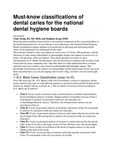 Classifications Of Dental Caries Pdf Tooth Tooth Enamel