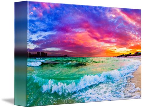 Purple Blue Sunset Ocean Wave Beautiful Sea By Eszra Tanner