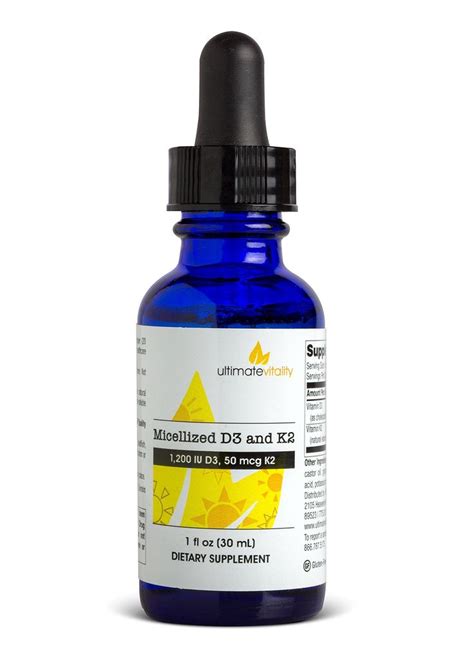 As a vitamin that a large containing 5,000 iu of vitamin d3 and organic olive oil, this supplement is essential for healthy bones, teeth and muscles in addition to maintaining immune health. Vitamin K2 MK7 D3 Liquid Drops Micellized D3 K2 Maximum ...