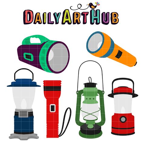 Flashlights And Lamps Clip Art Set Daily Art Hub Free Clip Art