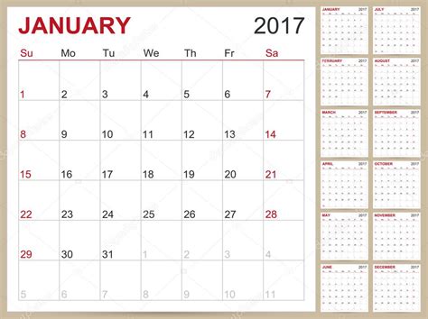 English Calendar 2017 — Stock Vector © Hana11 97399926