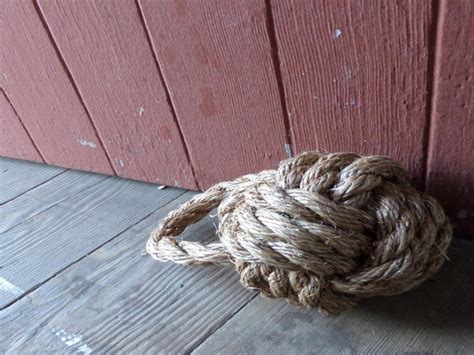 Rusticbook End Rope Monkey Fist Hand Knotted Door Stop Beach Etsy