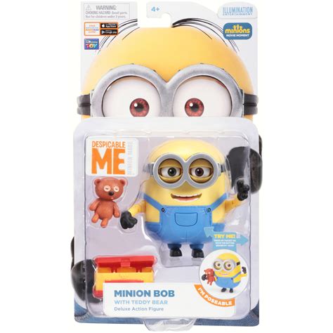 New In Box Minions Bob With Teddy Bear Deluxe Action Figure