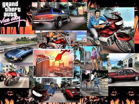 Gta Vice City ~ Several Screenshots On One Big Wallpaper Wow Grand