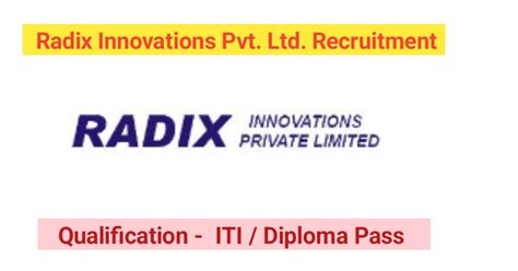 Radix Innovations Pvt Ltd Recruitment 2023