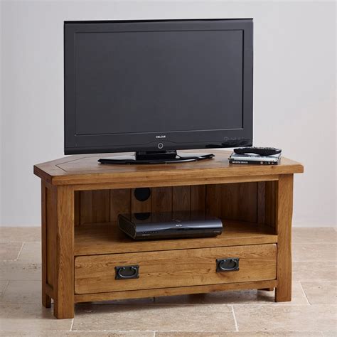 The corner tv cabinet or stand is one of the different types of tv furniture you will come across. Original Rustic Corner TV Cabinet in Solid Oak
