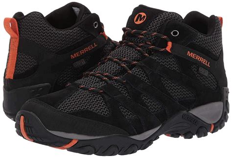 Merrell Mens Alverstone Mid Waterproof Hiking Shoe Black Size 120